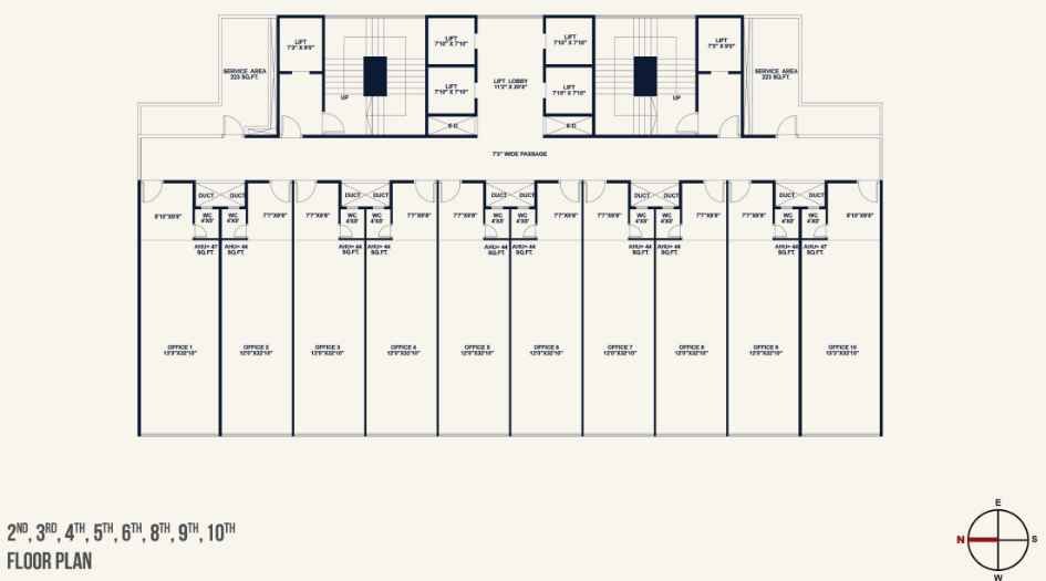 Kamdhenu-23-West-2nd-to-10th-Floor-Plan